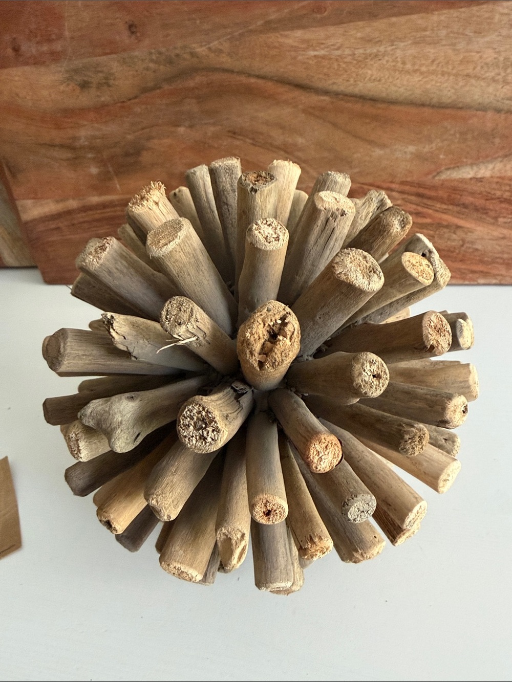 West Elm Weathered Wood Decorative Sphere Responsibly Harvested - Picture 5 of 7